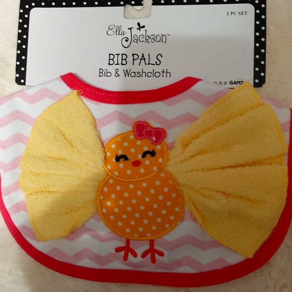 Ella Jackson BiB Pals. Bib and washcloth - Picture 1 of 3